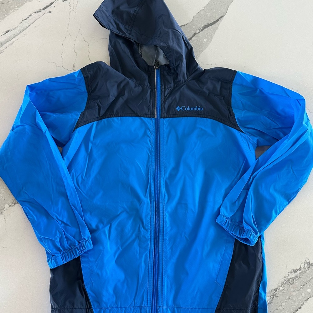Boys Columbia Blue and Navy Windbreaker Jacket M